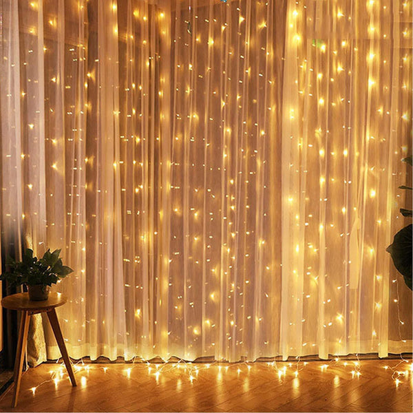 Cortinas com luz LED para decoração