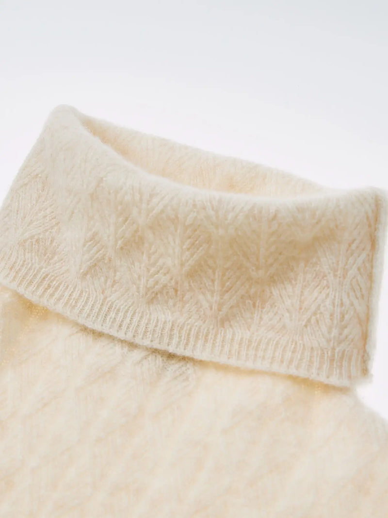 Blusa de lã gola alta para o inverno